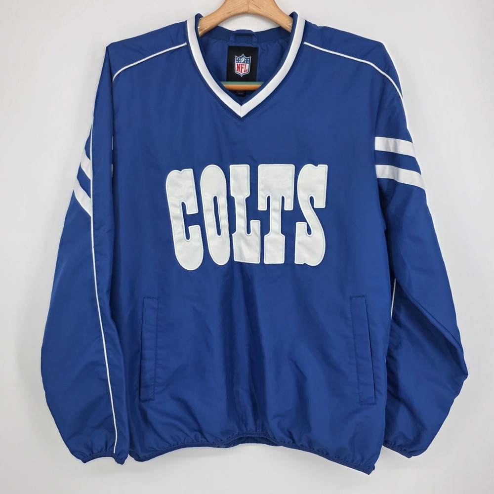 NFL Indianapolis Colts G-III V-Neck Windbreaker Jacket Blue Mens Large